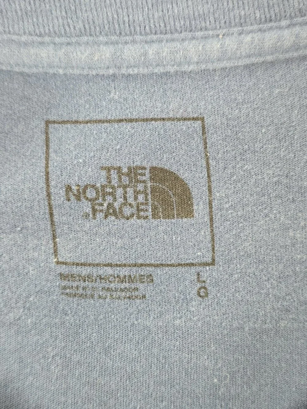 The North Face Blue long sleeve T-Shirt MEN'S SIZE LARGE COTTON -AS-IS- *STAINS*